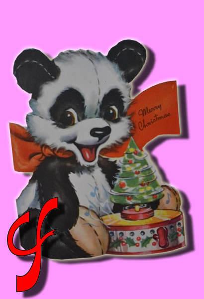 ÍTEM #033 Christmas de los años 50 osito panda
